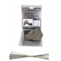 Pack ruban isolant échappement TITANIUM 50mm x 15 mètres avec 10 colliers 300mm