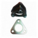 Kit 2 brides acier pour tube 76.1mm, 3 passages de vis avec visserie et joint