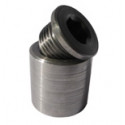 Insert long inox plat à souder pour sonde lambda avec bouchon acier