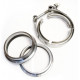 Kit 2 brides acier V-band 4" pour tube 101.6mm + 1 collier inox V-band 4"